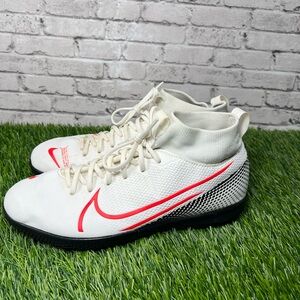 NIKE MERCURIAL Jr Superfly 7 Turf Soccer Shoes AT8143-160 YOUTH  Sz 6Y White